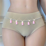 Rainbow Bear Body Chain Waist Chain Sexy Bikini Beach Rhinestone Waist Chain