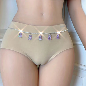 Rainbow Bear Body Chain Waist Chain Sexy Bikini Beach Rhinestone Waist Chain