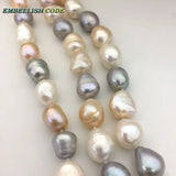 Rainbow Pearl Bracelet Bangle Mixed Freshwater Pearls Peach Grey