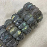 Labradorite Stone Beads Bracelet Natural Gemstone Bangle For Woman