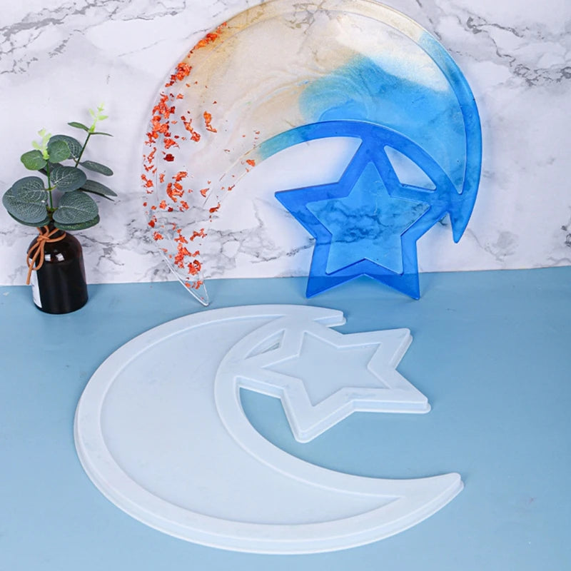 Moon Star Ramadan Dessert Tray Resin Mold Silicone Mould