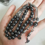 Muslim Hematite Stone Allah Prayer Beads 33pcs Subha Tasbih