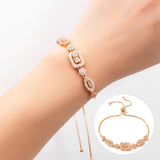 10PCS Butterfly Heart Zirconia Chain Bracelets for Women Girls