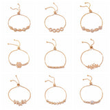 10PCS Butterfly Heart Zirconia Chain Bracelets for Women Girls