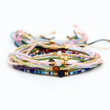 Adjustable Seed Bead Bracelet, Boho Layering Jewelry