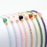 Adjustable Seed Bead Bracelet, Boho Layering Jewelry