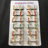 Stainless Steel Hoop Earrings for Women Girls 12Pairs