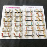 Stainless Steel Hoop Earrings for Women Girls 12Pairs