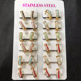 Stainless Steel Hoop Earrings for Women Girls 12Pairs
