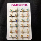 Stainless Steel Hoop Earrings for Women Girls 12Pairs