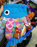 Fish Embroidery Brocade Silk Coin Purse Necklace Bag