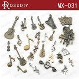 Musical Instruments & Notes Charms Pendants - Random Mix of 24 Pieces