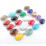 10pcs Natural Stone Oval Bead Dangle Pendant Jewelry Mixed Lot