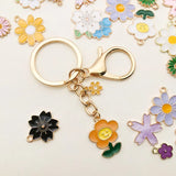 Mixed Enamel Flowers Charms Pendants for Jewelry Making DIY Earrings