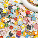 Mixed Enamel Flowers Charms Pendants for Jewelry Making DIY Earrings