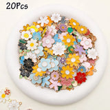 Mixed Enamel Flowers Charms Pendants for Jewelry Making DIY Earrings