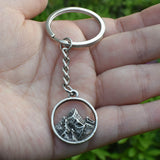 Mountain Pines Sun Keychain Women Men Jewelry