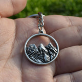 Mountain Pines Sun Keychain Women Men Jewelry