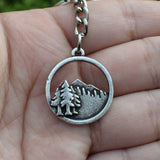 Mountain Pines Sun Keychain Women Men Jewelry