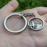Mountain Pines Sun Keychain Women Men Jewelry