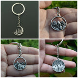 Mountain Pines Sun Keychain Women Men Jewelry