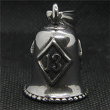 Skull Bell Pendant Biker Style No.13 Stainless Steel