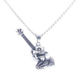 Skull Guitar Pendant Stainless Steel Biker Style Music Pendant