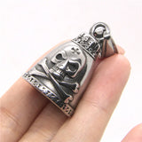 Skull Bones Bell Pendant Stainless Steel Gothic Style Cross Bell Pendant
