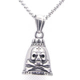Skull Bones Bell Pendant Stainless Steel Gothic Style Cross Bell Pendant