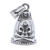 Skull Bones Bell Pendant Stainless Steel Gothic Style Cross Bell Pendant