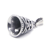 Skull Bones Bell Pendant Stainless Steel Gothic Style Cross Bell Pendant