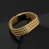 Plated Stainless Steel DJ Bracelet for Men