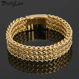 Plated Stainless Steel DJ Bracelet for Men