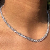 Big Rhinestone Tennis Necklace Iced Out Choker for Women