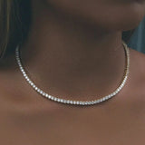Big Rhinestone Tennis Necklace Iced Out Choker for Women