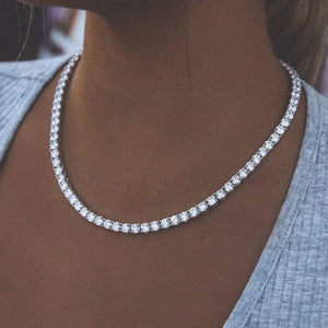 Big Rhinestone Tennis Necklace Iced Out Choker for Women