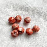 Rare 16MM Carved Coral Orange Red Gemstone Loose Beads