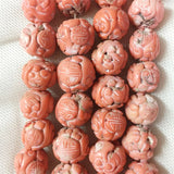 Rare 20MM Carved Coral Orange Red Gemstone Beads for Jewelry Making