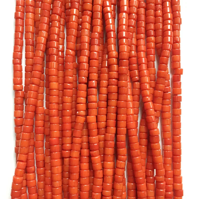 3*4/5MM Heishi Orange Red Coral Gemstone Bead for Jewelry Making