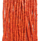 3*4/5MM Heishi Orange Red Coral Gemstone Bead for Jewelry Making