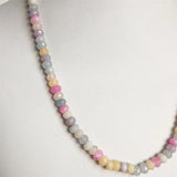 Vintage Faceted Morganite Necklace 4*6MM Beaded Chain Choker