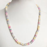 Vintage Faceted Morganite Necklace 4*6MM Beaded Chain Choker