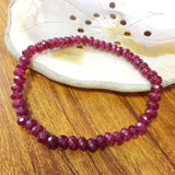 Vintage Red Ruby Bracelet Natural Stone Jewelry Hand Chain