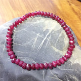 Vintage Red Ruby Bracelet Natural Stone Jewelry Hand Chain