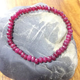 Vintage Red Ruby Bracelet Natural Stone Jewelry Hand Chain