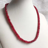 Vintage 4*6MM Red Ruby Necklace Natural Stone Jewelry Choker Collier