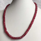 Vintage 4*6MM Red Ruby Necklace Natural Stone Jewelry Choker Collier
