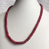 Vintage 4*6MM Red Ruby Necklace Natural Stone Jewelry Choker Collier