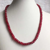 Vintage 4*6MM Red Ruby Necklace Natural Stone Jewelry Choker Collier