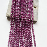 4MM Natural Faceted Purple Red Ruby Loose Beads Women Round Gemstone DIY Jewelry